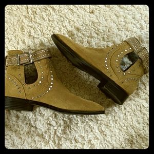 Zara Tan studded ankle boots